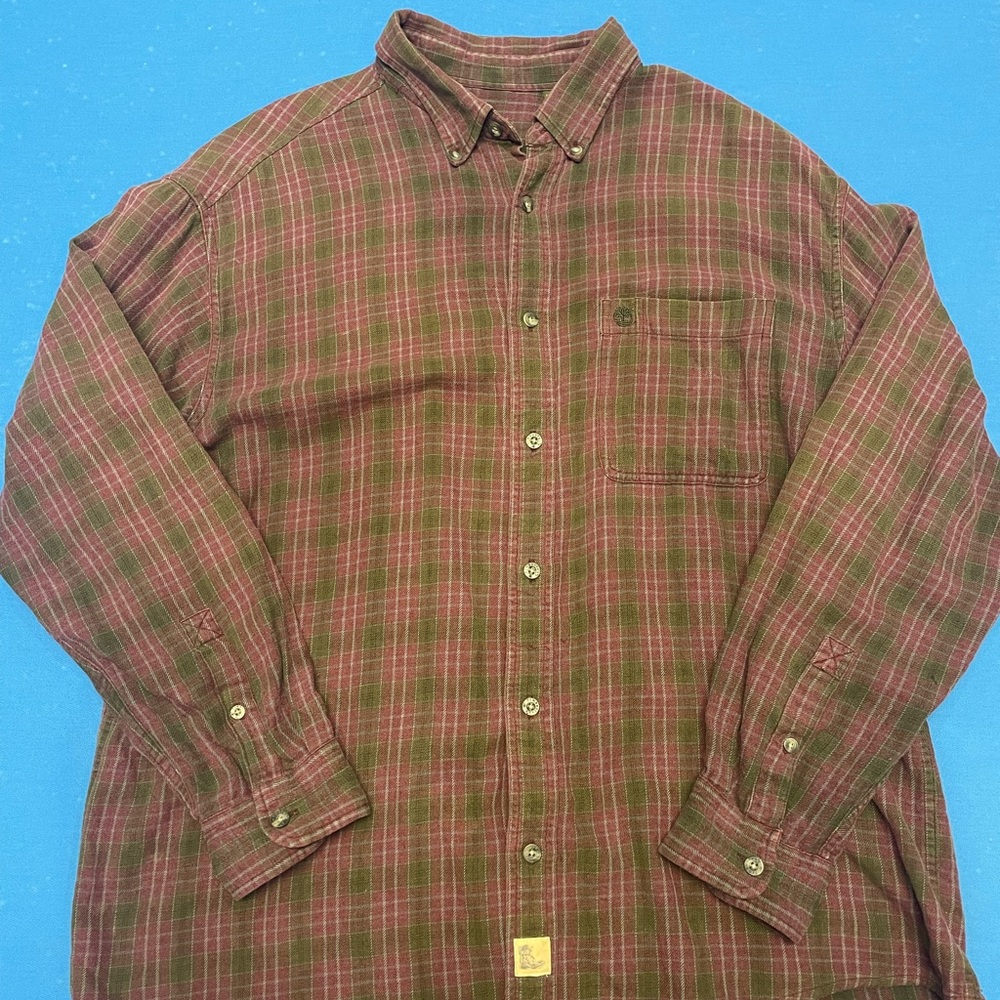 Timberland Green and Purple Casual Button Down Shirt